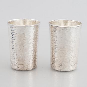 A Set of Six Swedish Sterling Silver Beakers, mark of Atelier Borgila,  Stockholm 1978.