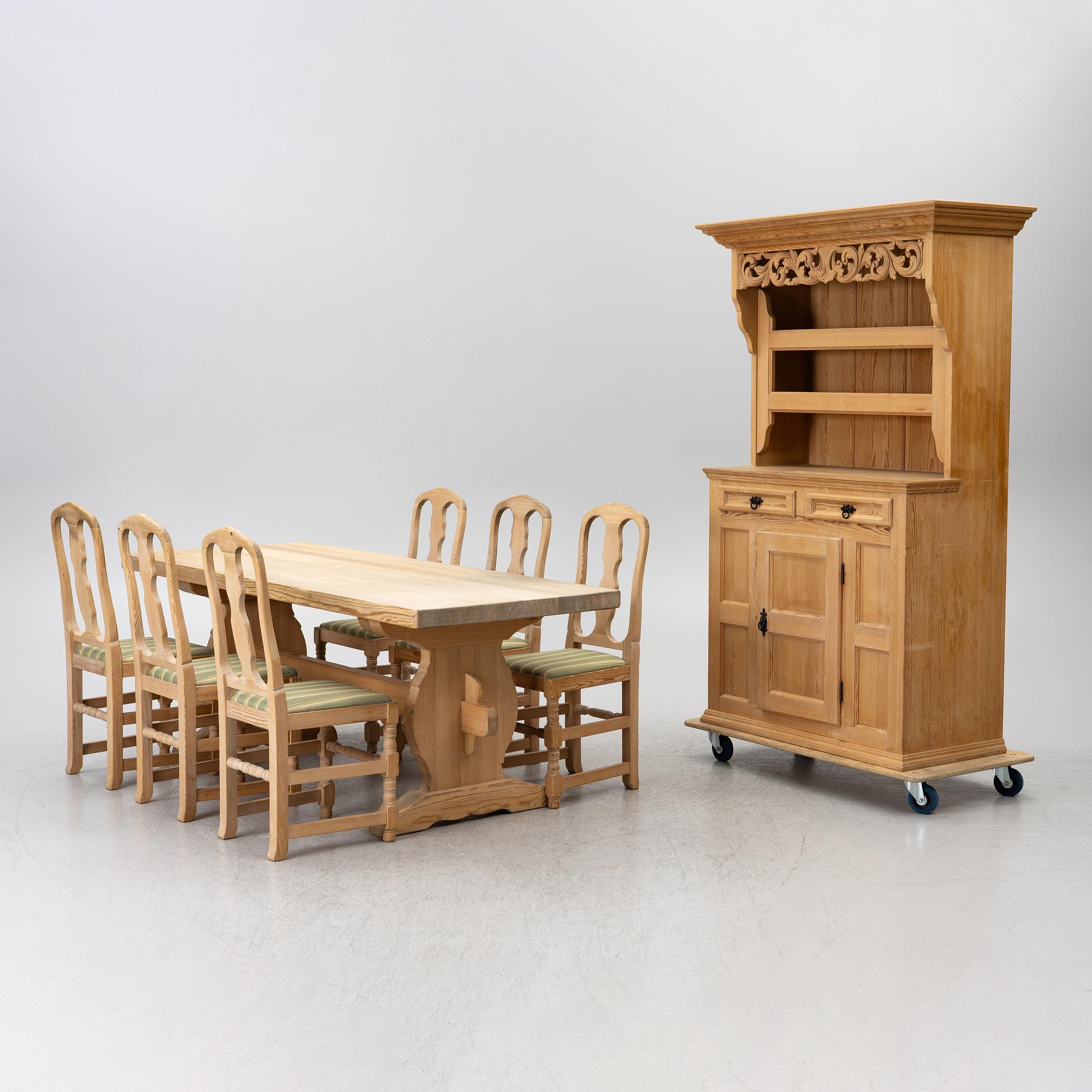 Dining group, 8 pieces, Krogenäs, Norway, second half of the 20th century.