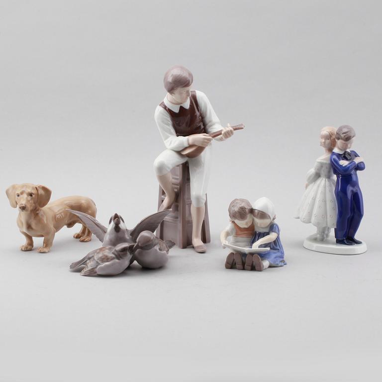 FIGURER, 5 delar, porslin, Bing & Gröndahl, Danmark.