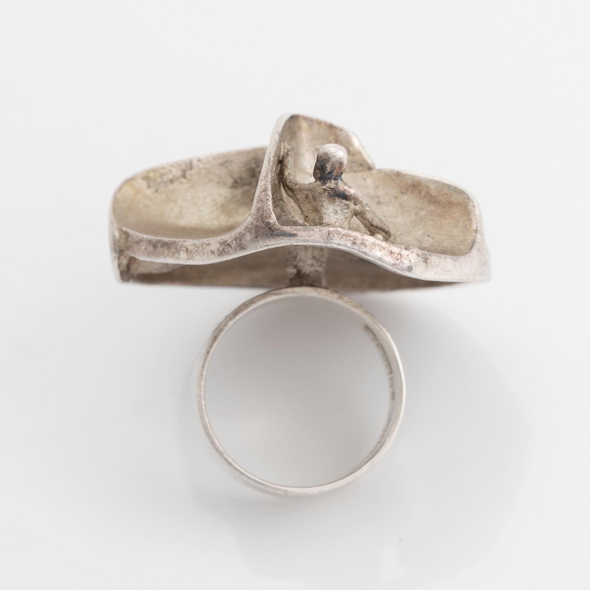 Björn Weckström, ring "Jaaras dröm", sterlingsilver. Lapponia, Finland, 1971.