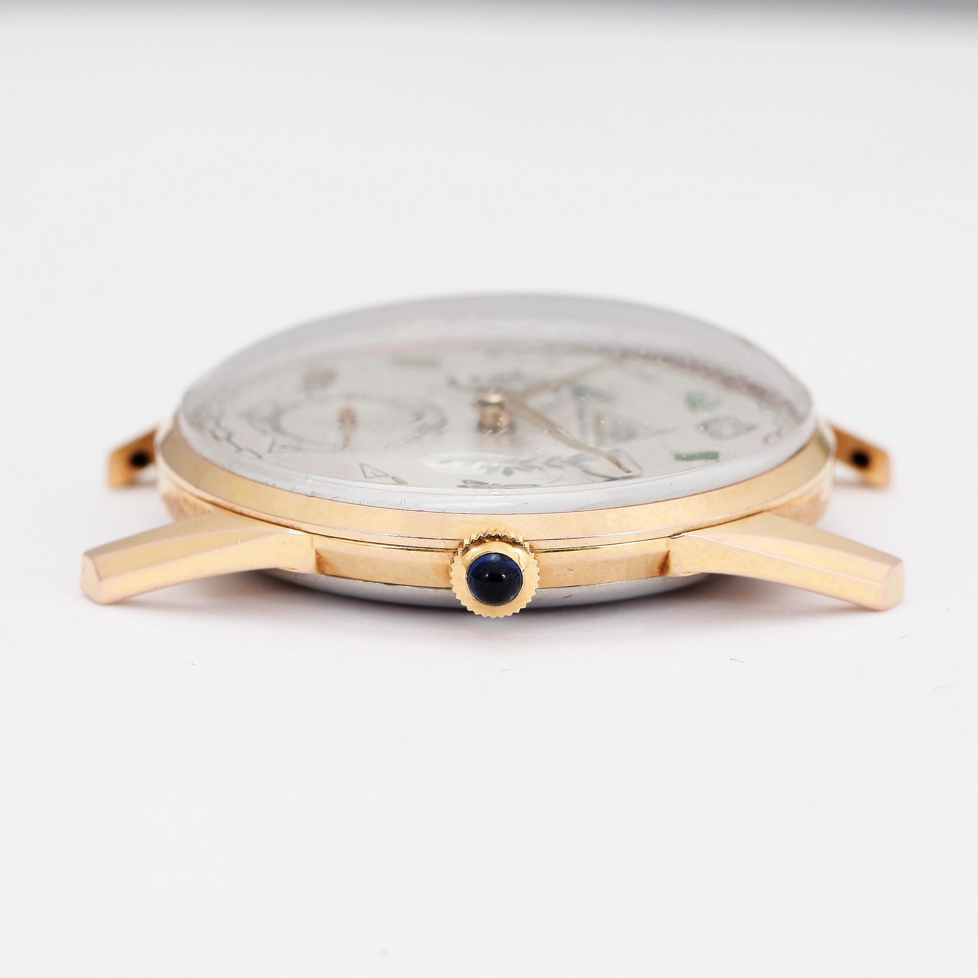 ARMBANDSUR, herr, Girard Perregaux, Frimurarsymboler, 1950-tal.