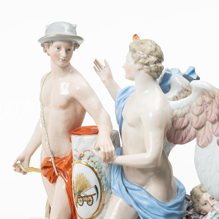 Meissen, Figurgrupp, porslin, "Allegorie der Handel", 1800-tal.