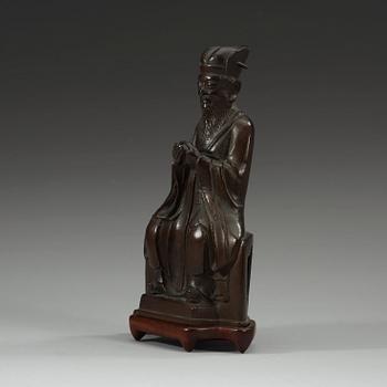 DAOISTISK GUDOM, brons. Qing dynastin, 17/1800-tal.