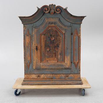 Hanging cupboard, folk art, Alfta, Hälsingland, marked 1820.