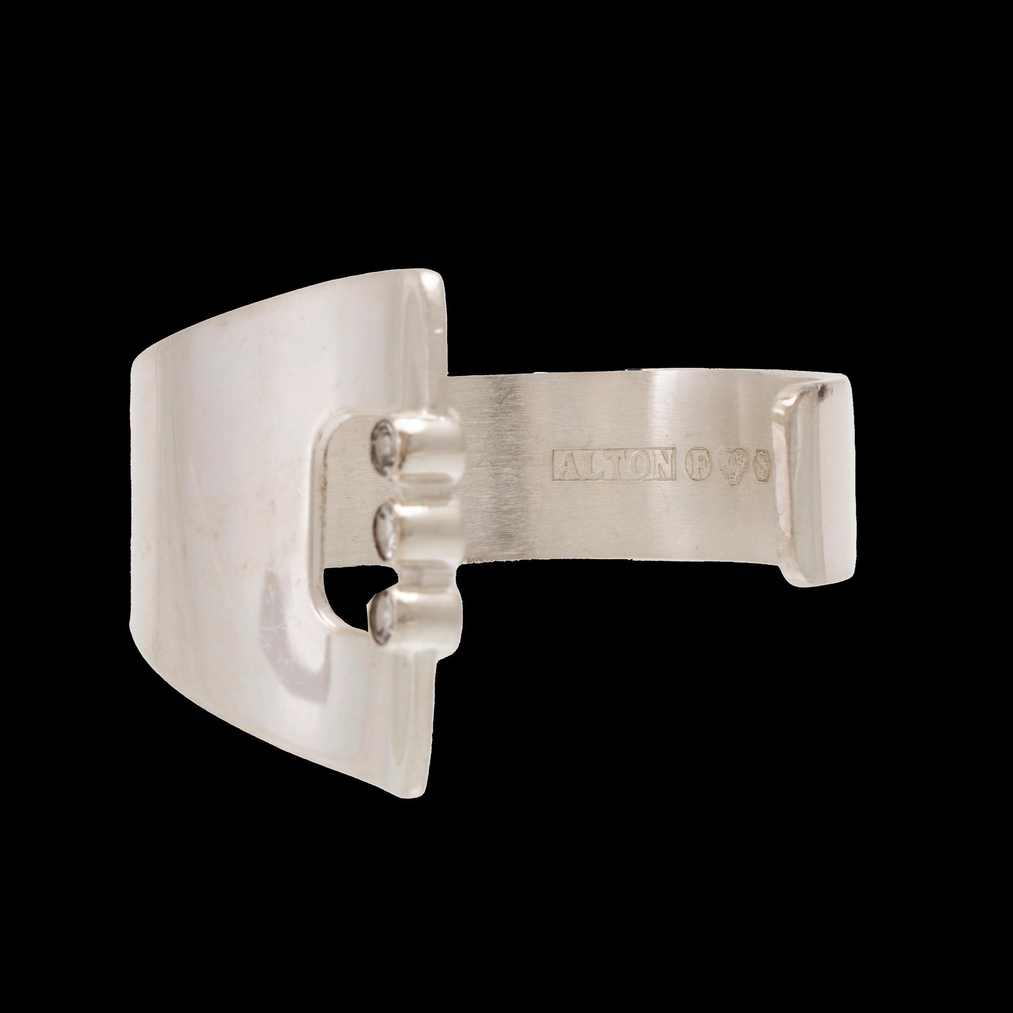 Per Dåvik a silver bracelet set with round brilliant-cut colorless synthetic spinels Alton Falköping 1973.