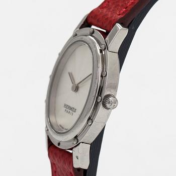 Hermès, Clipper Oval, armbandsur, 27 x 22 mm.