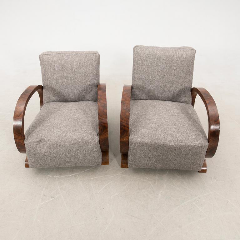 Armchairs, a pair of Art Deco from the first half of the 20th century.