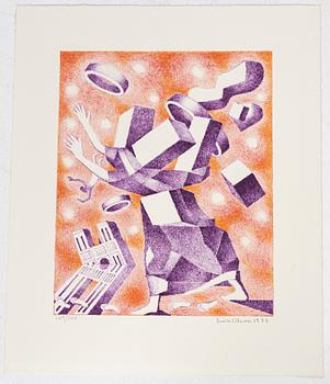 Erik Olson, 'En sökares vandring', folder with colour lithographs, 3 works, including book and catalogue.