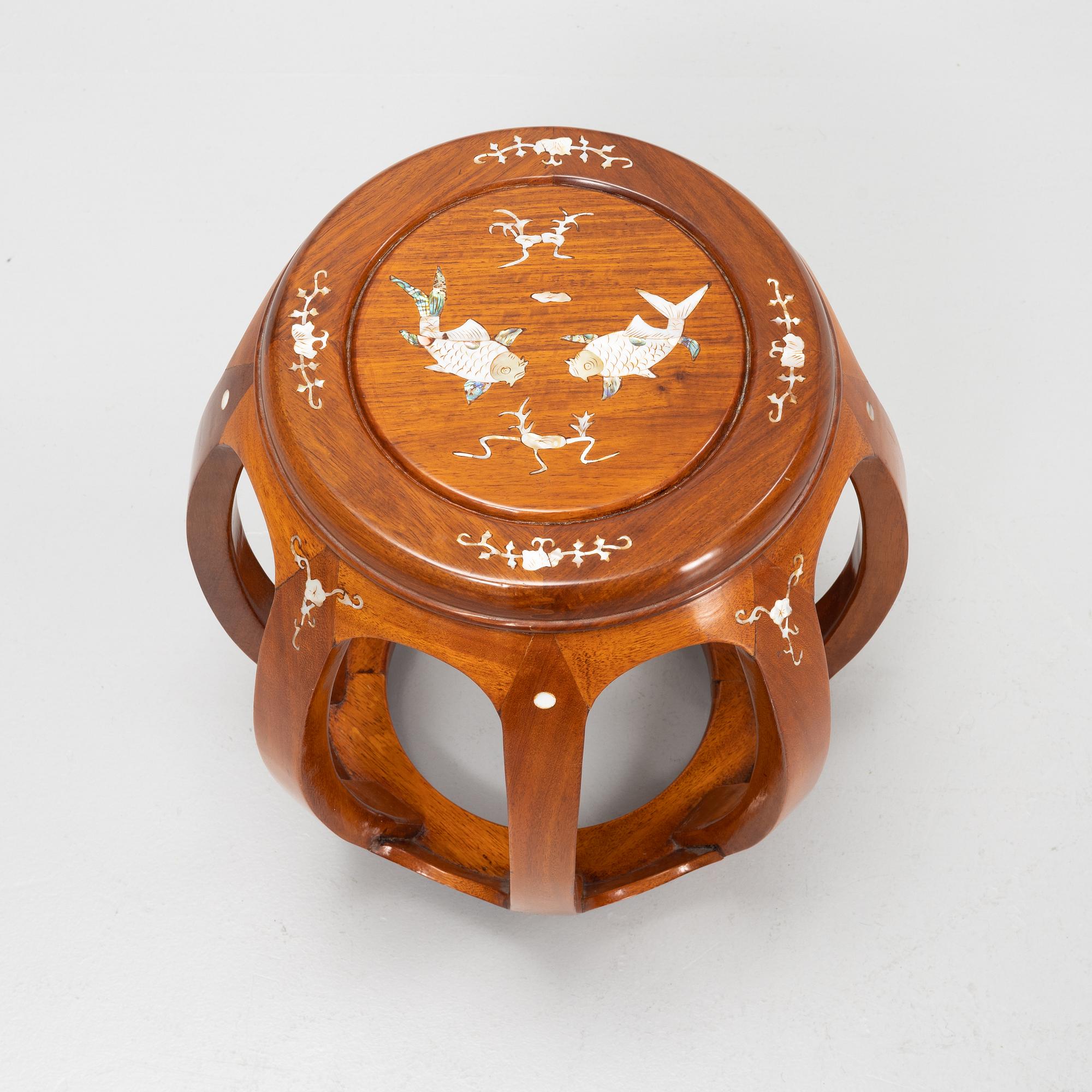 A wooden stool, China, 20th century.