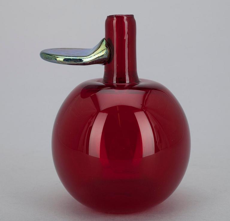 ÄPPLE, glas, sign. Oiva Toikka, Nuutajärvi.