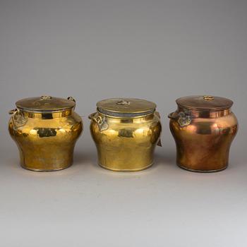 BULKRUKOR, 8 stycken, mässing, Skultuna Bruk, 1800/1900-tal.