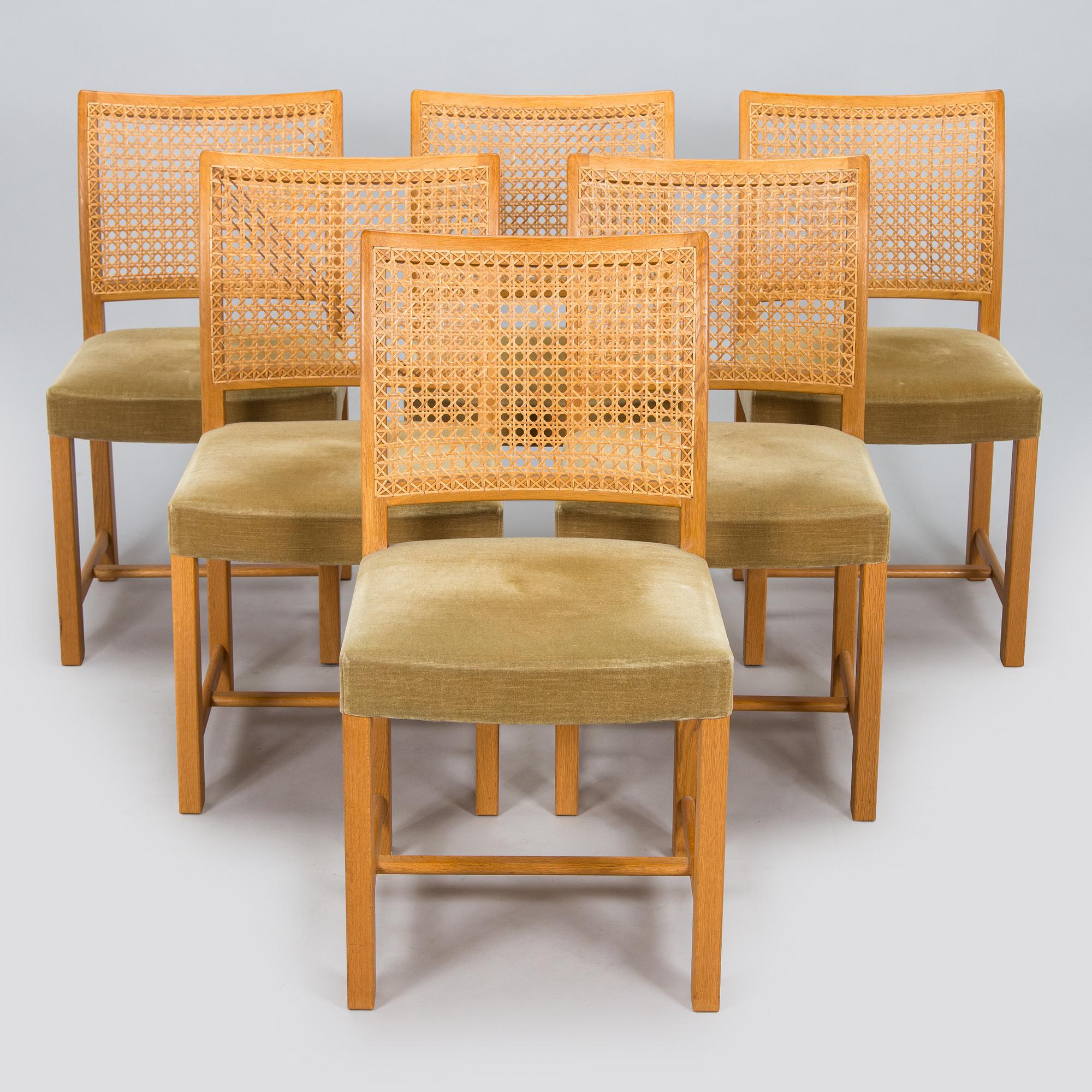 Carl Gustaf Hiort af Ornäs, dining table, "Exhibition Senior", and chairs 6 pcs, HMN Huonekalu Mikko Nupponen 1950s.