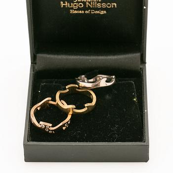 Georg Jensen, ring, 3 delar, "fusion", 18k guld med briljanter, Danmark.