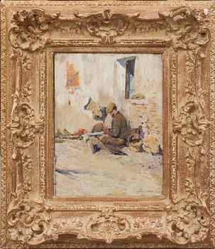 JULIEN GUSTAVE GAGLIARDINI, olja på pannå, signerad.