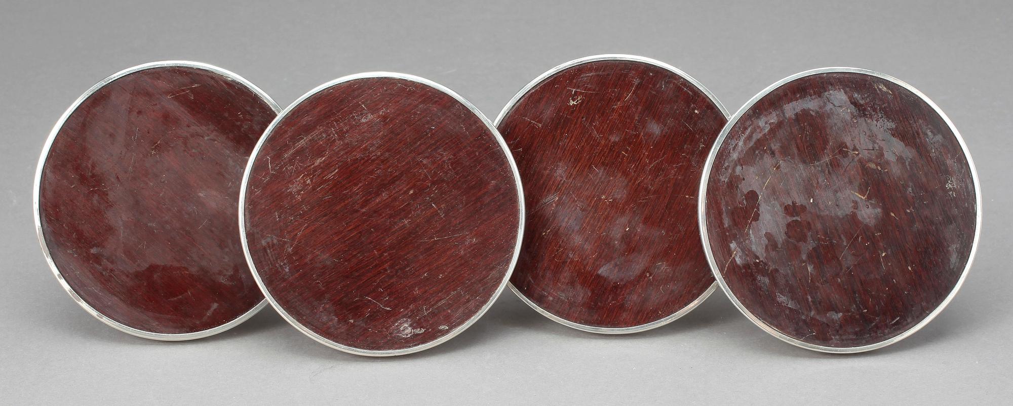 LJUSSTAKAR 4 st, sterlingsilver, Walker and Hall, Art Deco, England, 1930/40-tal.