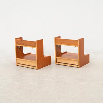 Bedside tables, a pair, mid/second half of the 20th century.