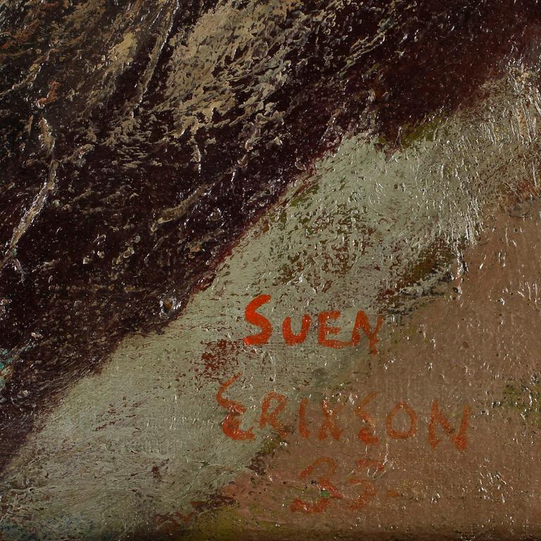 SVEN X:ET ERIXSON. Olja på uppfodrad duk, sign Sven Erixson o dat -37.