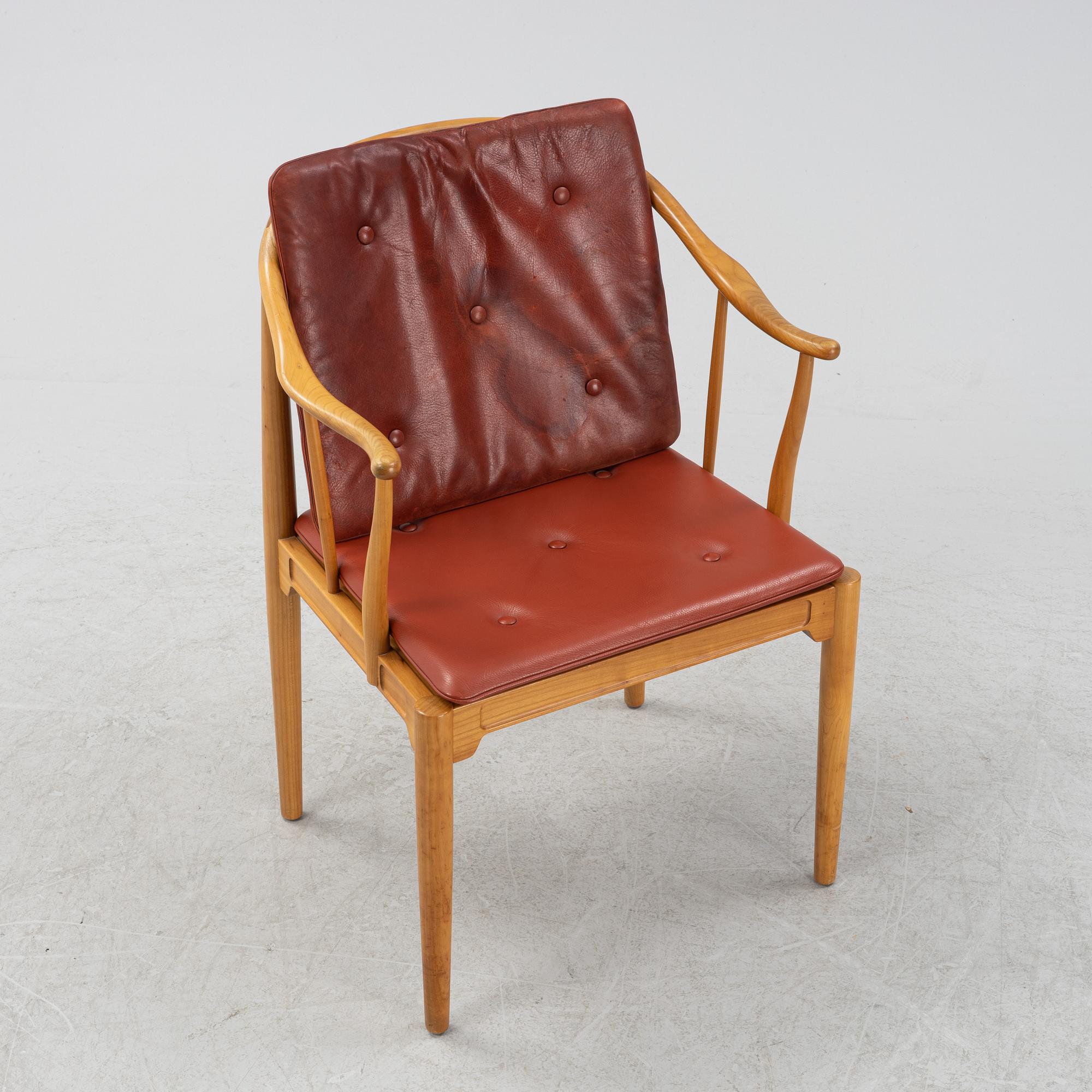 A cherry wood 'China chair' by Hans J Wegner for Fritz Hansen, designed 1944.