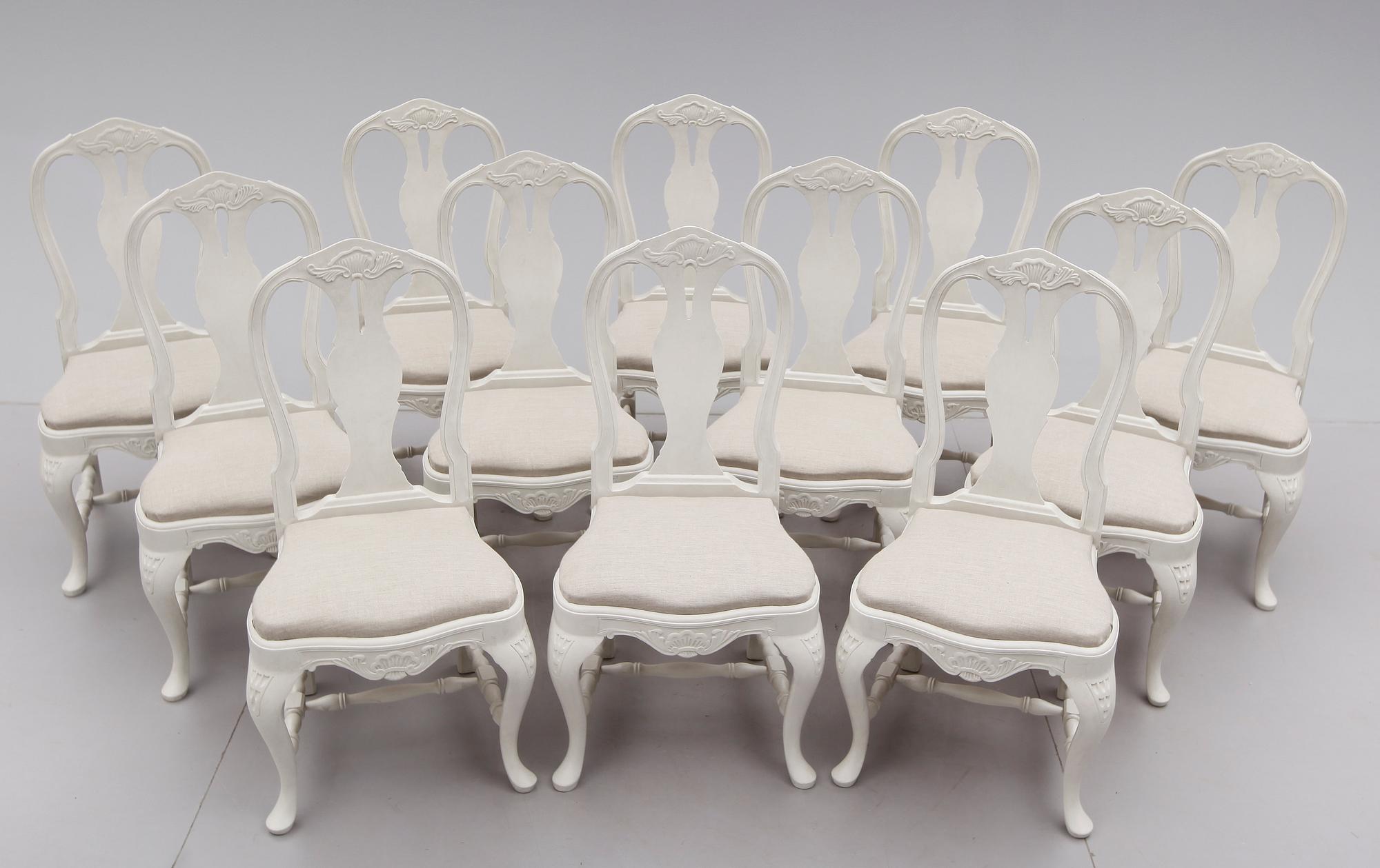 STOLAR, 12 st, rokokostil, 1900-talets mitt.