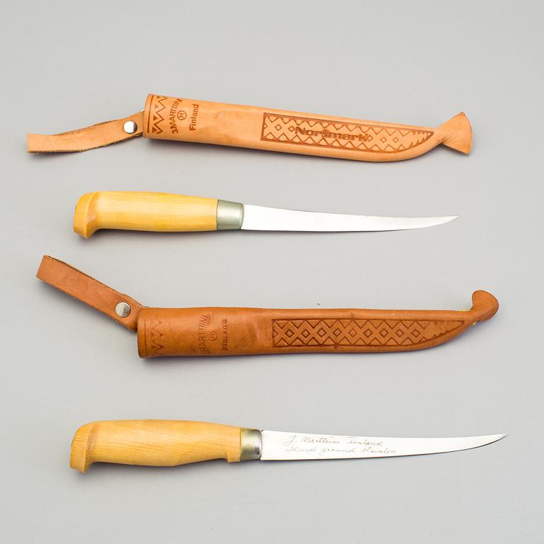 TWO FINNISH KNIVES, signed J Martini, Finland.