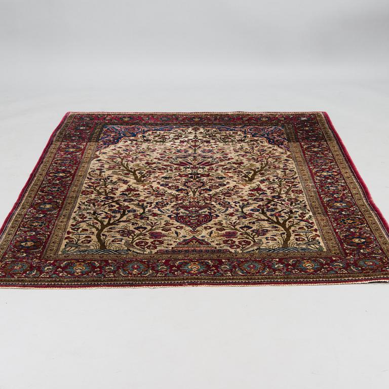 A Keshan silk rug, ca 198x129 cm.