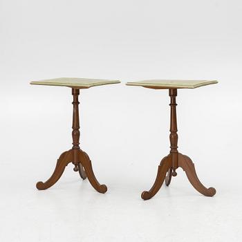 Lamp table/ folding table, a pair, 19th century.