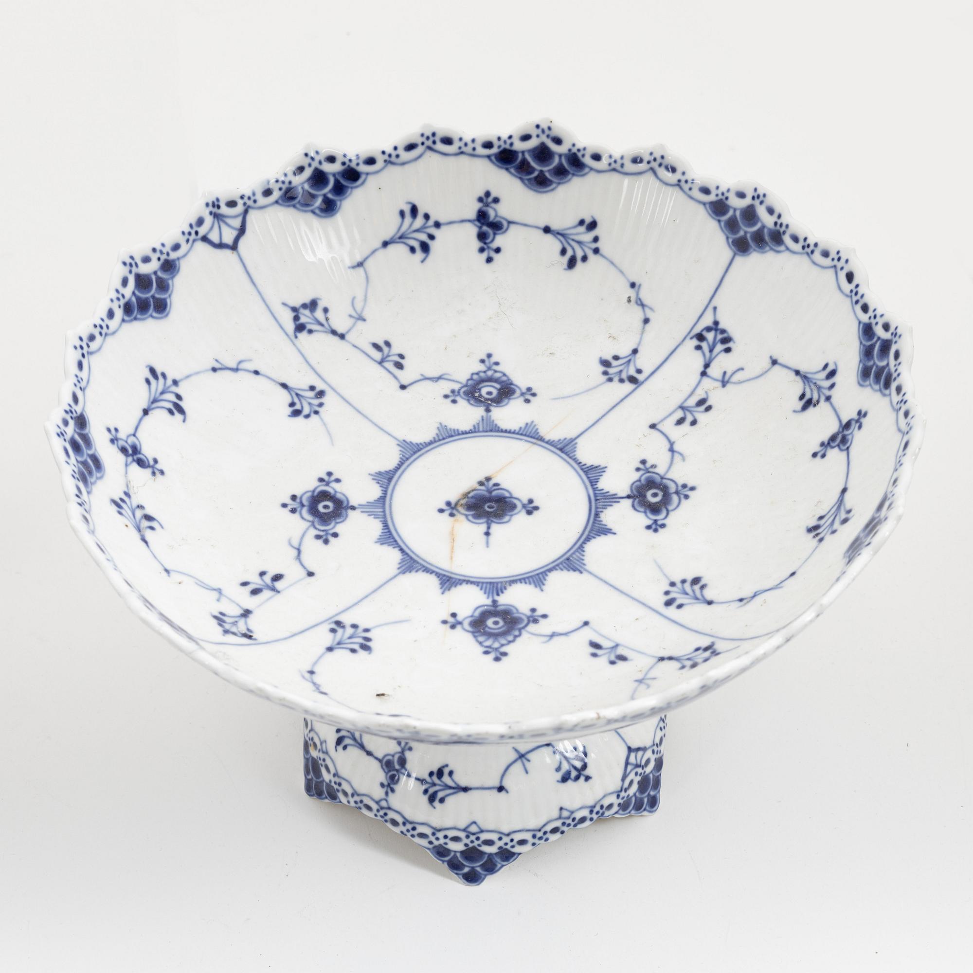 A 56 piece dinner and coffee service, half lace 'Musselmalet', Royal copenhagen, Denmark.