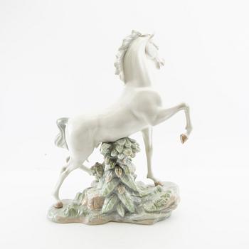 Figure of a rearing horse Lladro Spain porcelain.