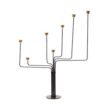 13. A Piet Hein 'Ursa Major' brass and black lacquered metal candelabrum, 1950's-60's.