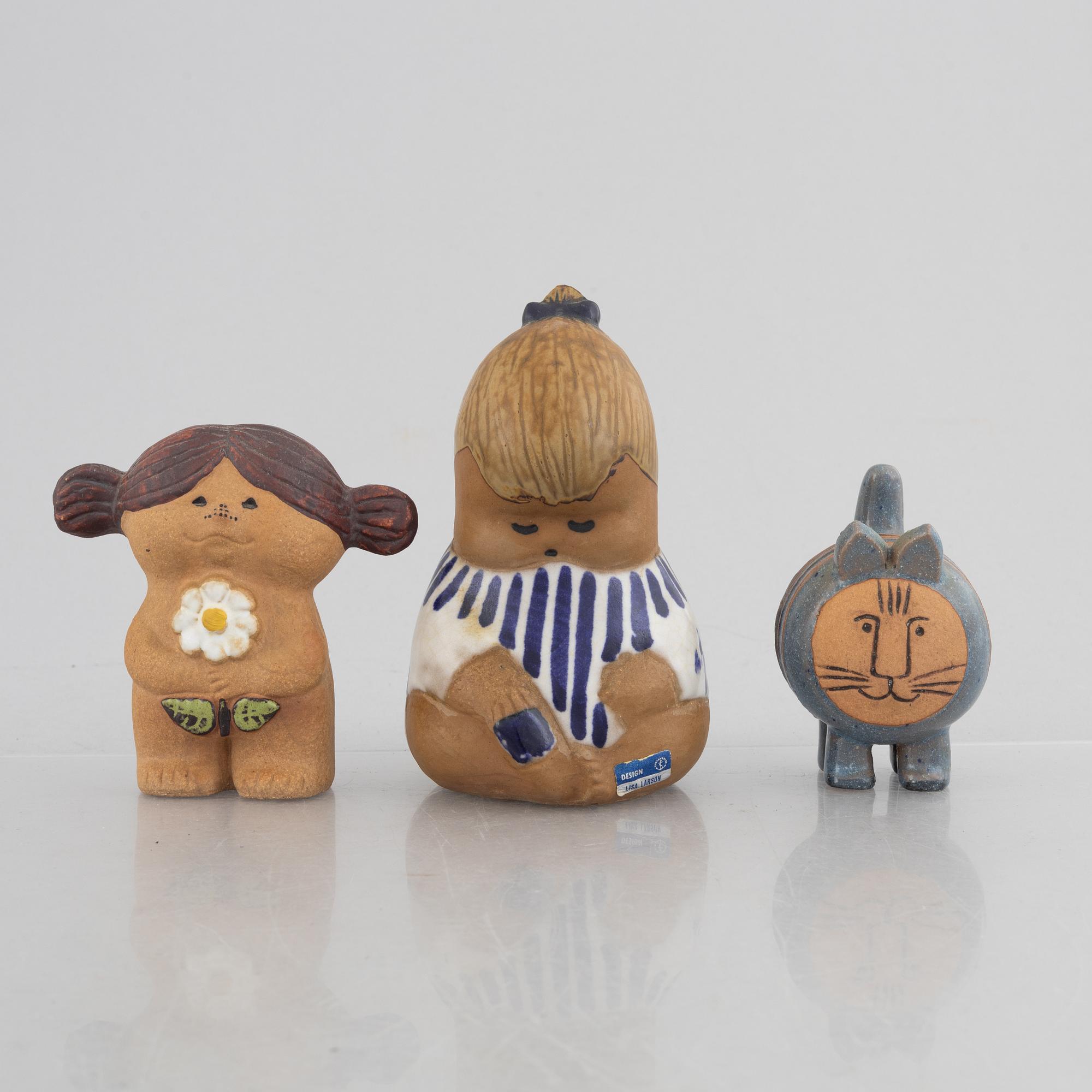 Lisa Larson, three figurines, Gustavsberg.