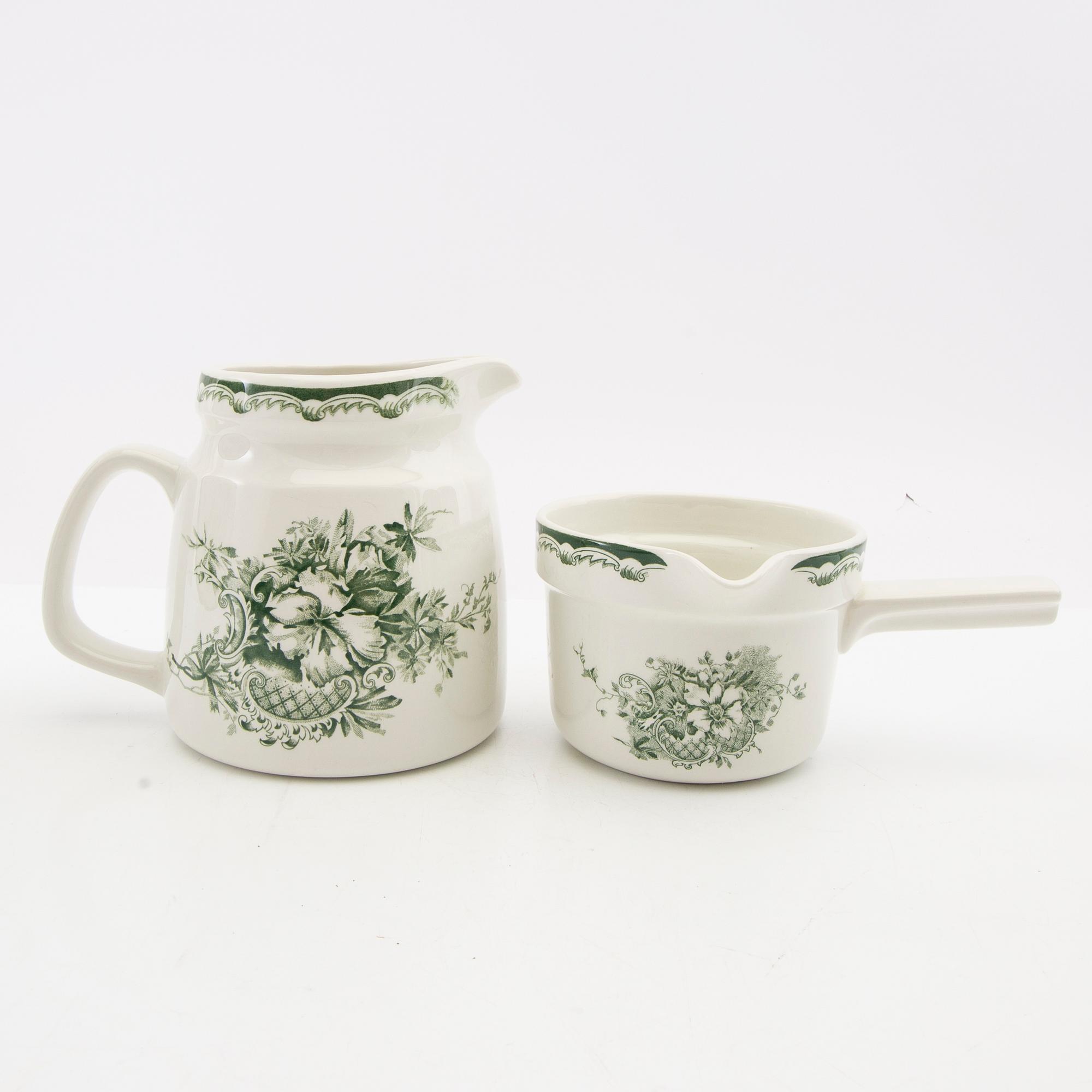 Servis  46 dlr "Gröna Anna" Rörstrand sent 1900-tal porslin.