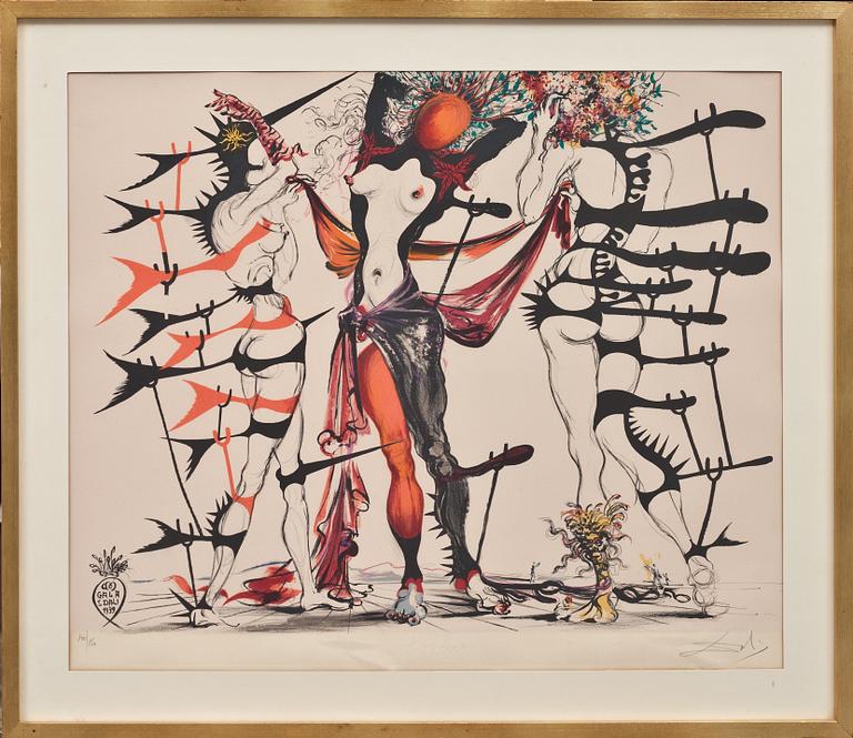 SALVADOR DALÍ, färglitografi, signerad och numrerad 100/150.