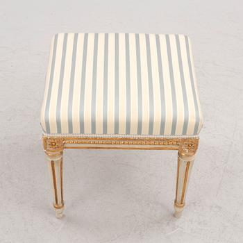 A Gustavian stool by E. Öhrmark (master in Stockholm 1777-1813).