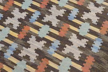 Judith Johansson, a flat weave 'Hittarp', c. 336 x 250 cm, signed JJ.