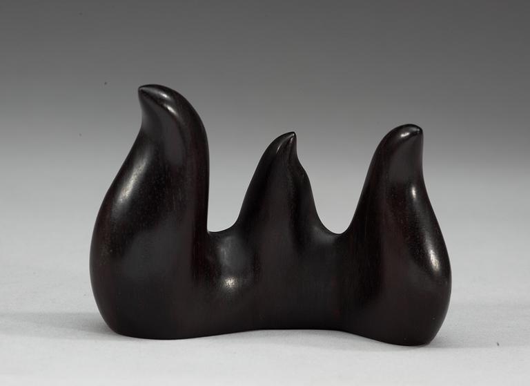A Zitan wood brush rest, presumably late Qing dynasty.