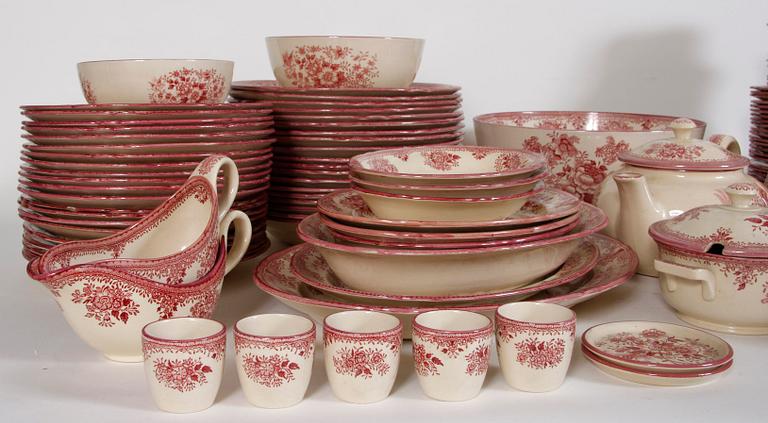 SERVISDELAR, ca 115 st, flintgods, "Fasan", Old Gustavsberg.