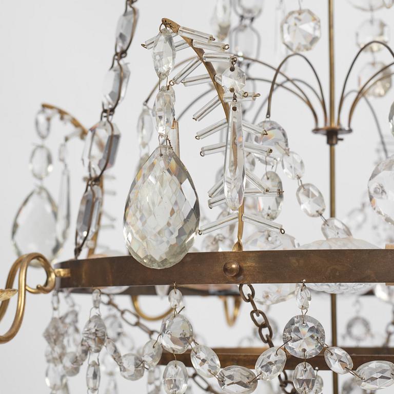 Ljuskrona, gustaviansk stil, sk "Hagamodell", 1900-tal.