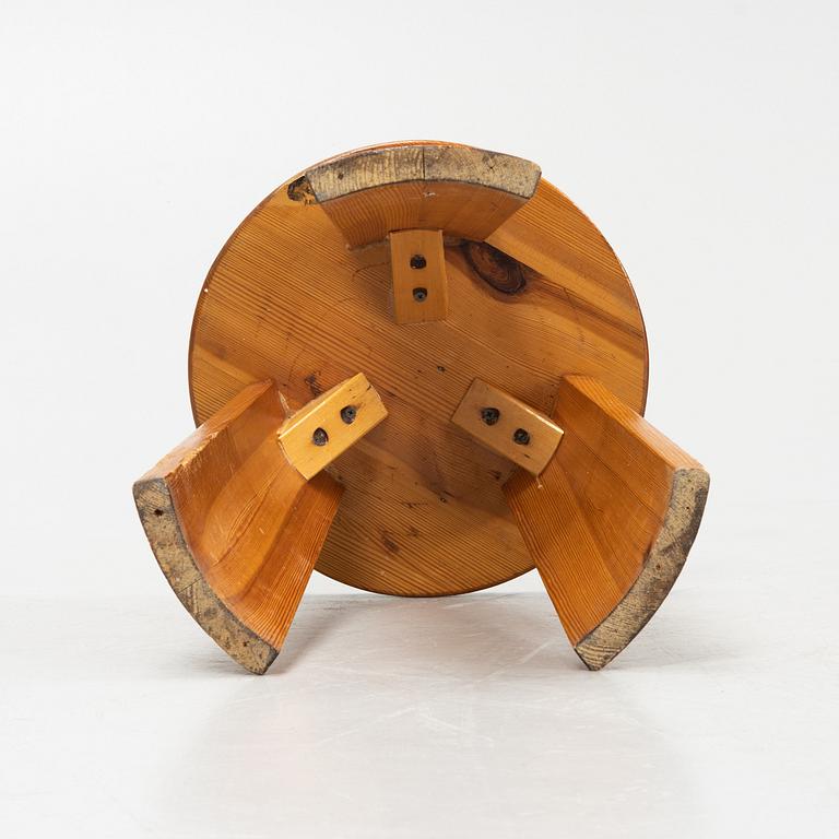 Three pine stools, mid 20th century.