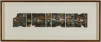BENGT BÖCKMAN, etching with watercolour, signed and dated 2013.