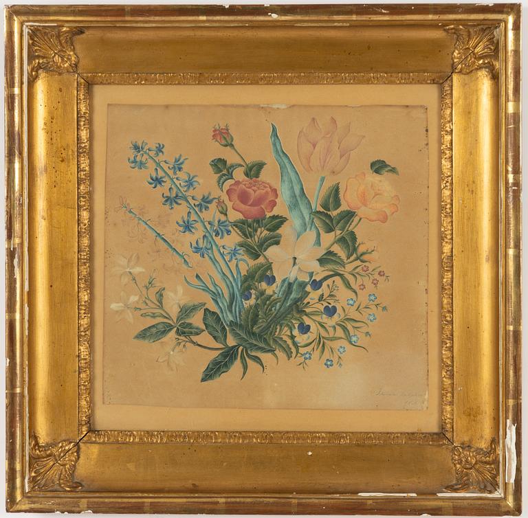 Unknown artist, early 19th century, Flowers, a pair.