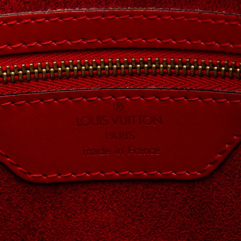 RED EPI LEATHER SAINT JACQUES GM TOTE BAG.