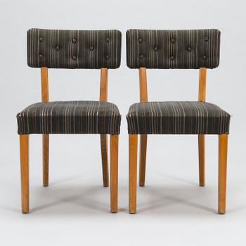 AINO AALTO, A set of six 1940's chairs for O.Y. Huonekalu- ja Rakennustyötehdas A.B. Finland.
