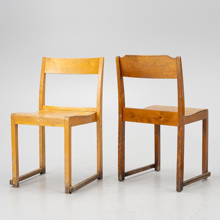 Sven Markelius, Seven chairs, 'Orkesterstolen', 20th century.