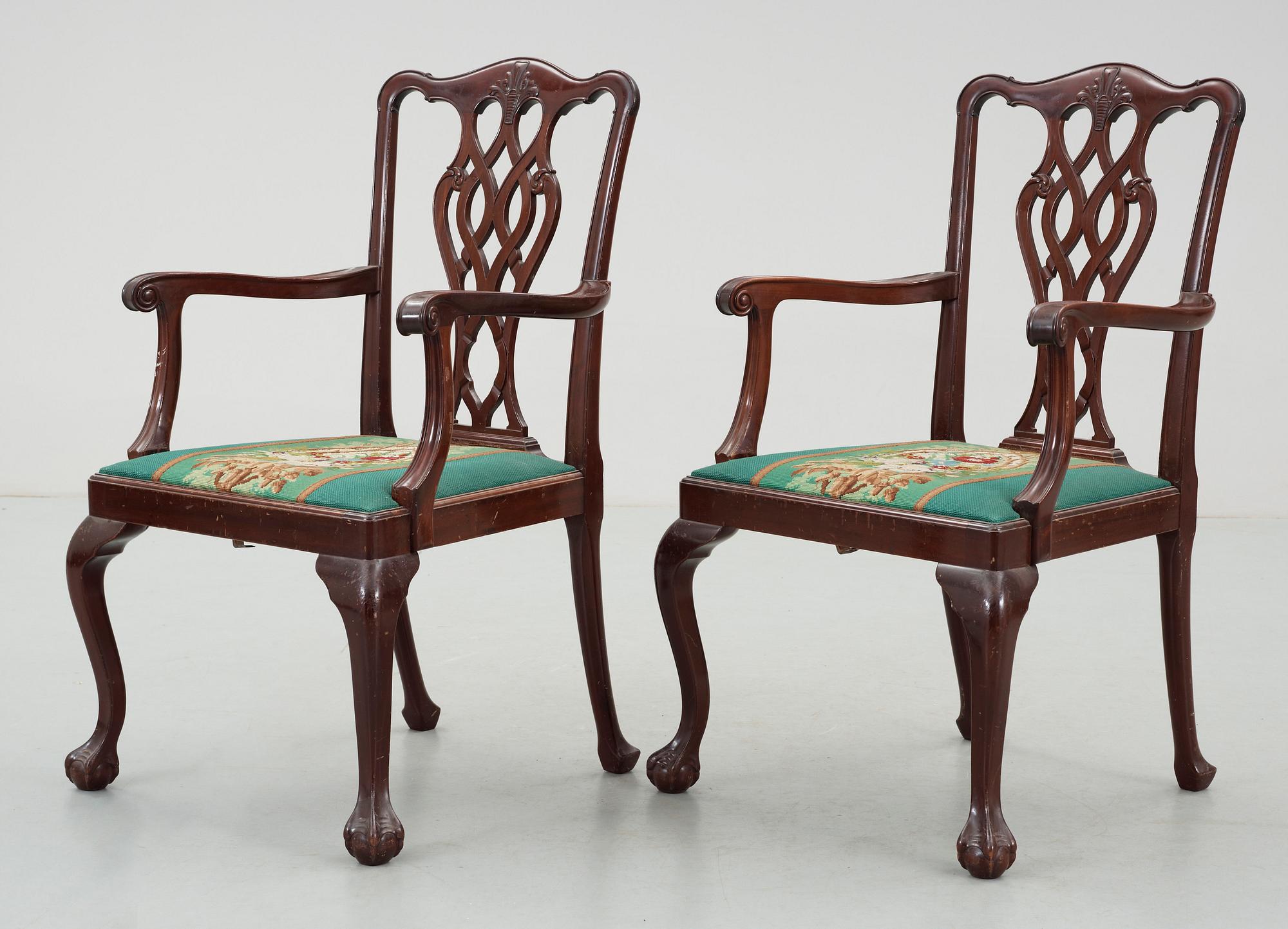 MATSALSGRUPP, 13 delar, chippendale stil, Nordiska kompaniet, 1900-talets andra hälft.