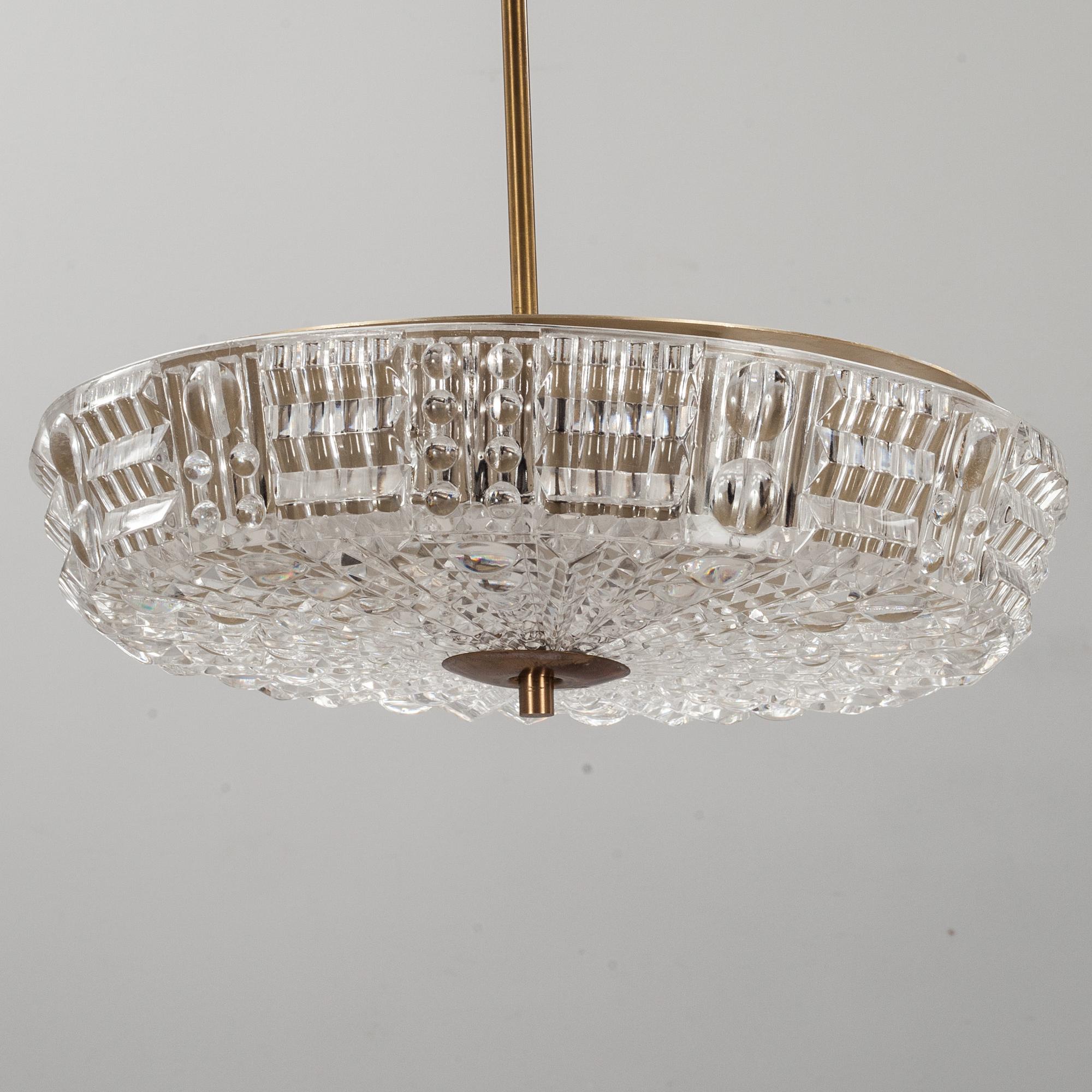 TAKLAMPA, Carl Fagerlund, Orrefors. 1950-tal.
