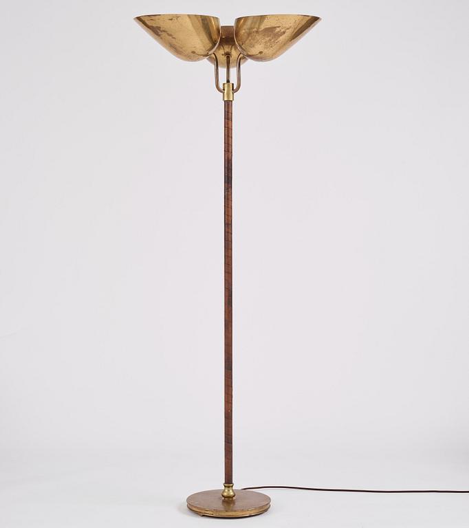 Carl-Axel Acking, a rare model "2645" floor lamp, Bröderna Malmströms metallvarufabrik, Sweden 1940s-50s.