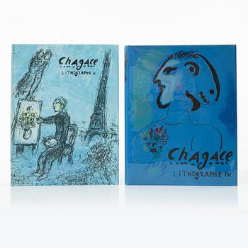 Marc Chagall, böcker, 6 st, "Chagall Lithographe I-VI, 1922-1985", Fernand Mourlot.