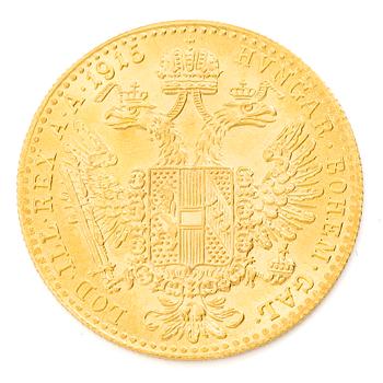 Guldmynt, Österrike-Ungern, Franz Joseph,  1 Ducat, 1915.