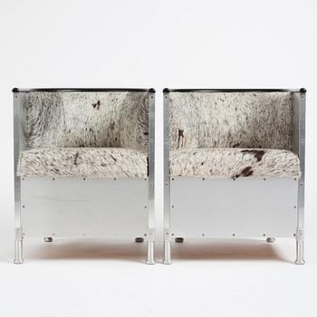 Mats Theselius, fåtöljer, ett par, "Aluminiumfåtölj", Källemo, Värnamo.