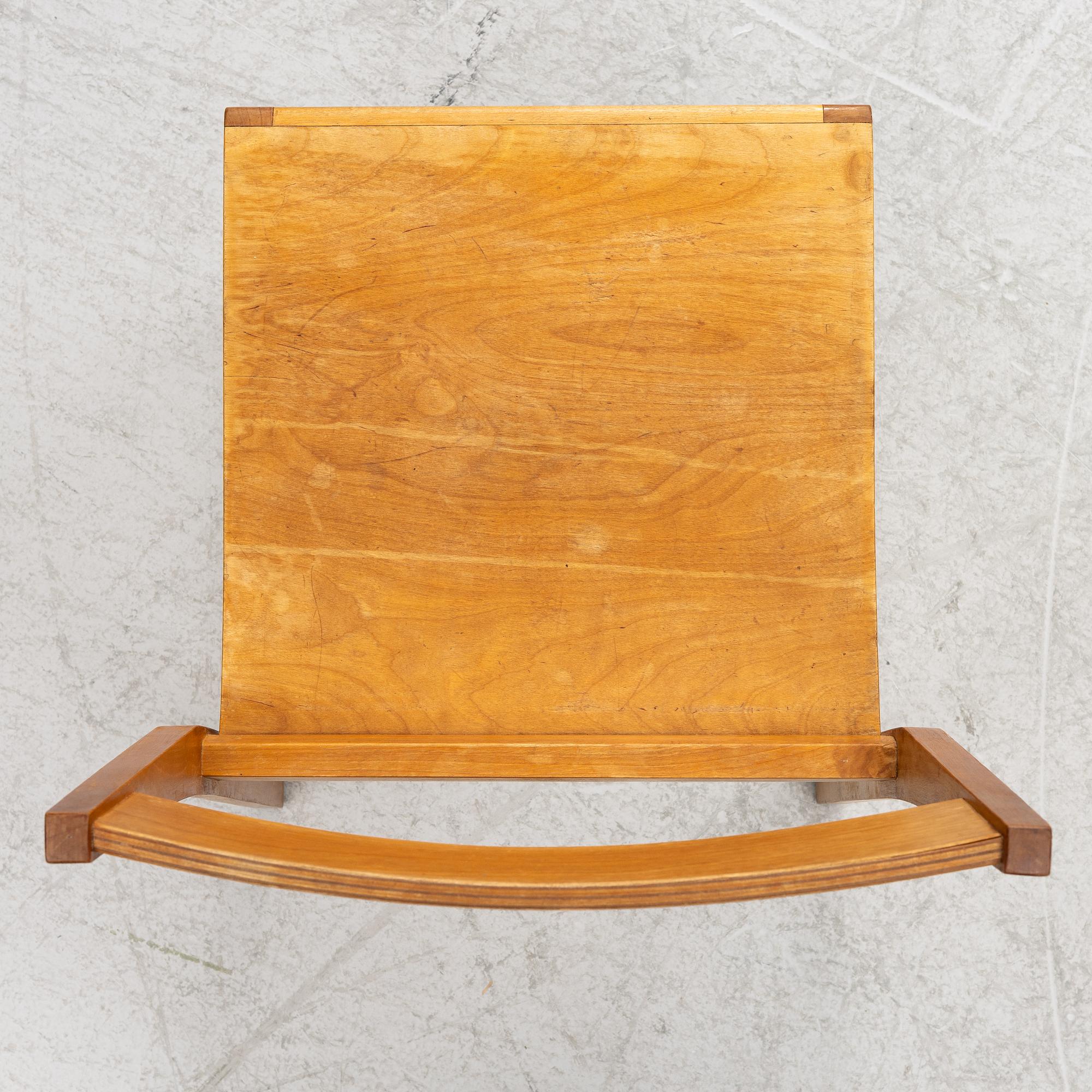 A set of six chairs, so-called "Orchestra chair", mid-20th century.